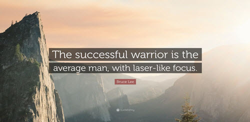 The successful warrior is the average man
